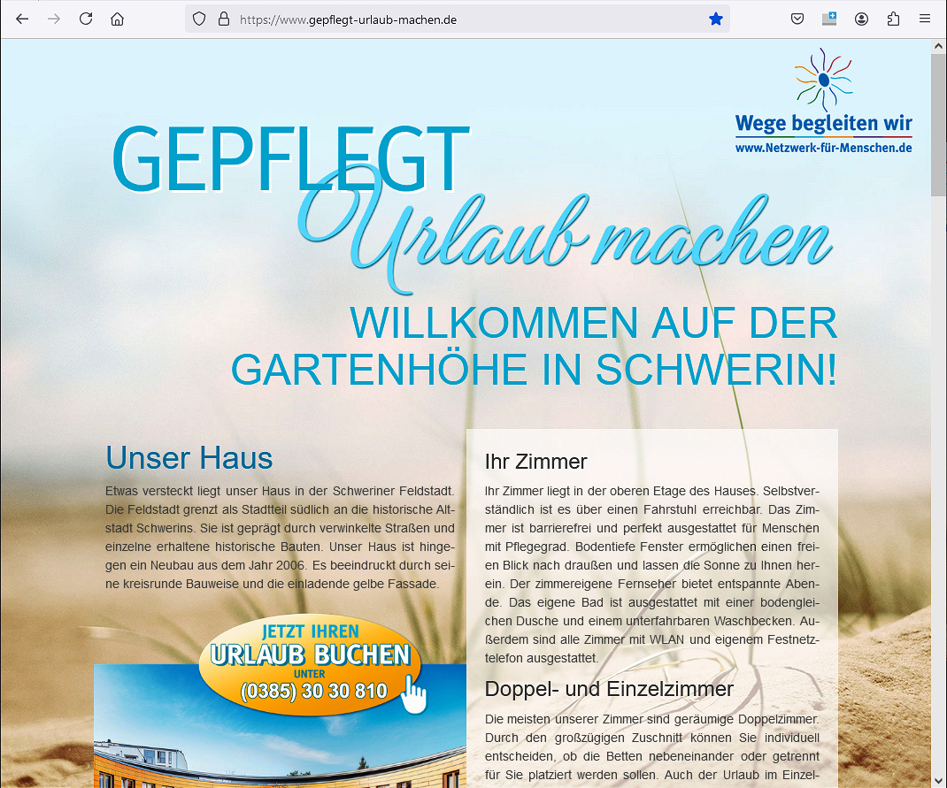 Unser Angebot - Gepflegt Urlaub machen